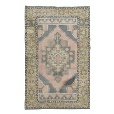 Traditional Vintage Hand-Knotted Central Anatolian Village Rug