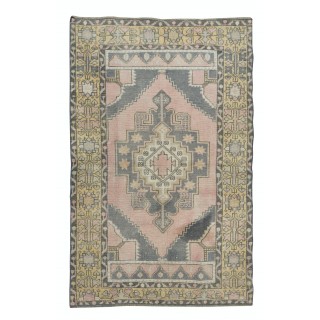 Traditional Vintage Hand-Knotted Central Anatolian Village Rug