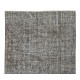 Modern Handmade Turkish Wool Area Rug Over-Dyed in Gray