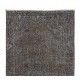Hand Knotted Vintage Turkish Wool Rug Over-Dyed in Brown. Modern Exclusive Carpet
