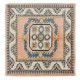 Hand Knotted Turkish Rug, Square Geometric Pattern Small Carpet, 100% Wool