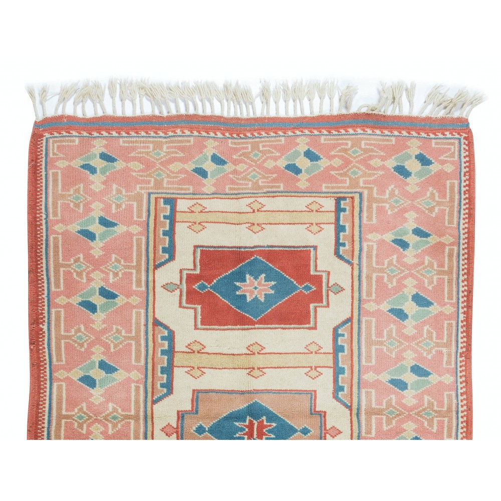 Handmade Central Anatolian Accent Rug, 100% Wool