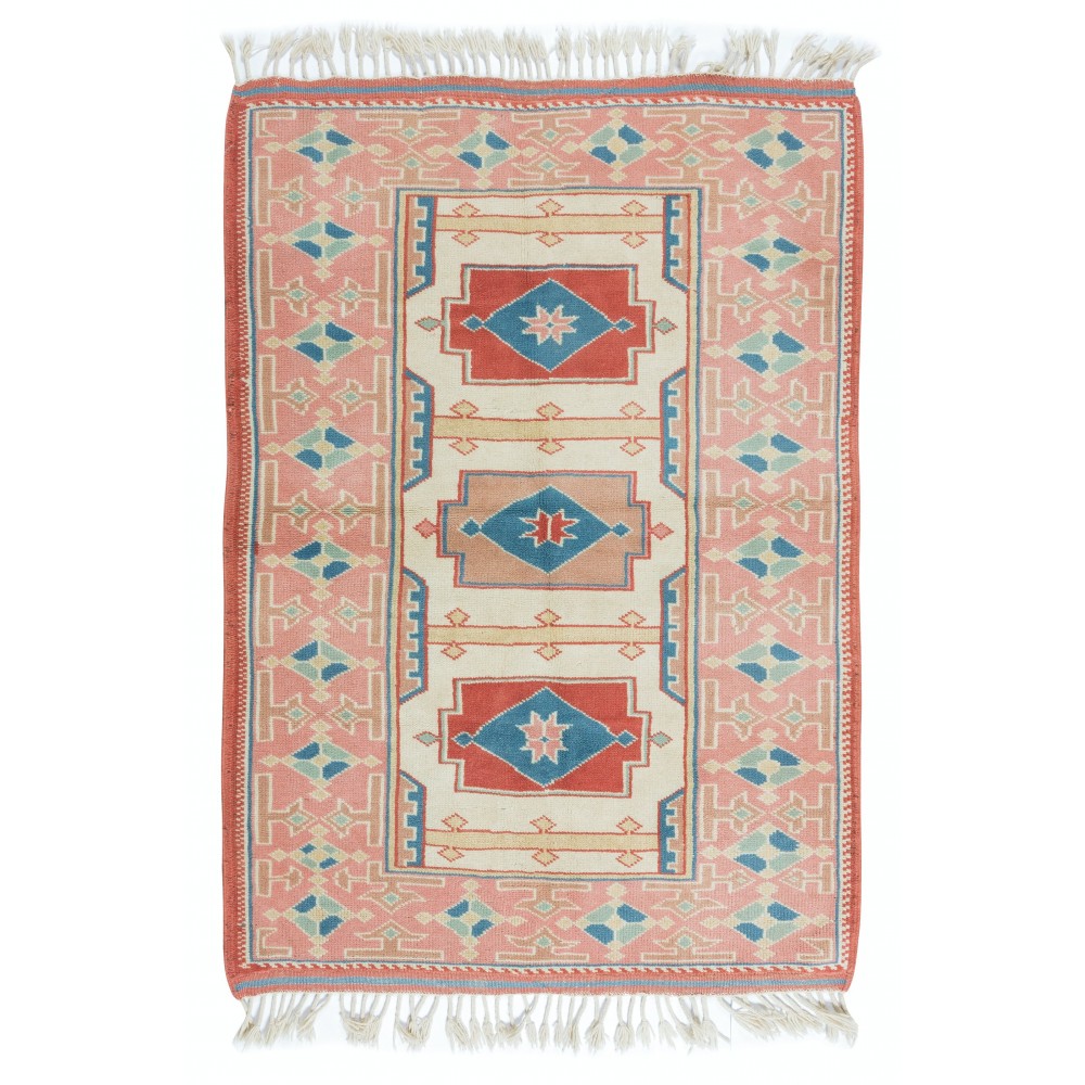 Handmade Central Anatolian Accent Rug, 100% Wool