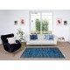 Hand Knotted Vintage Turkish Accent Rug Over-Dyed in Navy Blue, Ideal 4 Modern Interiors