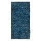 Hand Knotted Vintage Turkish Accent Rug Over-Dyed in Navy Blue, Ideal 4 Modern Interiors