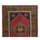 One-of-a-Kind MidCentury Turkish Village Rug, Handmade Tribal Carpet with Bohemian Style