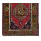 One-of-a-Kind MidCentury Turkish Village Rug, Handmade Tribal Carpet with Bohemian Style