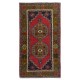 One-of-a-Kind MidCentury Turkish Village Rug, Handmade Tribal Carpet with Bohemian Style