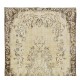 Mid-20th Century Hand Knotted Turkish Rug with Floral Medallion Design, Wool and Cotton Carpet