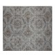 Modern Handmade Turkish Wool Area Rug Over-Dyed in Gray