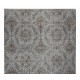 Mid-Century Handmade Turkish Wool Area Rug Over-Dyed in Gray 4 Modern Interiors