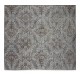 Modern Handmade Turkish Wool Area Rug Over-Dyed in Gray