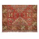 Vintage Hand Knotted Geometric Turkish Traditional Rug in Red