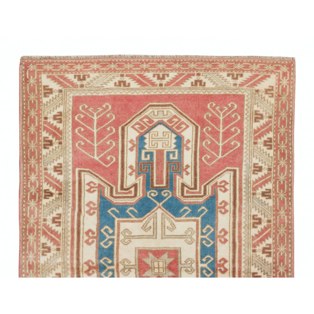 Reproduction of an antique Caucasian Sewak Kazak Rug, 100% Wool