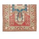 Mid-Century Hand Knotted Geometric Pattern Turkish Rug in Red, Blue and Beige Colors