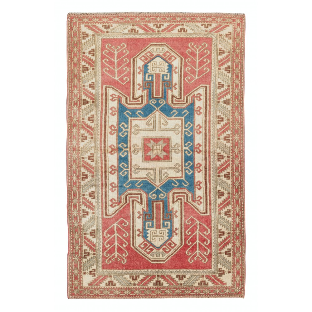 Reproduction of an antique Caucasian Sewak Kazak Rug, 100% Wool