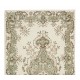Hand-Made Turkish Accent Rug with Medallion Design, Sun Faded Wool Carpet Hand-Made Turkish Accent Rug with Medallion Design, Sun Faded Wool Carpet