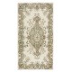 Hand-Made Turkish Accent Rug with Medallion Design, Sun Faded Wool Carpet Hand-Made Turkish Accent Rug with Medallion Design, Sun Faded Wool Carpet