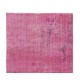 Art Deco Chinese Rug Over-Dyed in Pink, Mid-Century Hand Knotted Wool Carpet Art Deco Chinese Rug Over-Dyed in Pink, Mid-Century Hand Knotted Wool Carpet