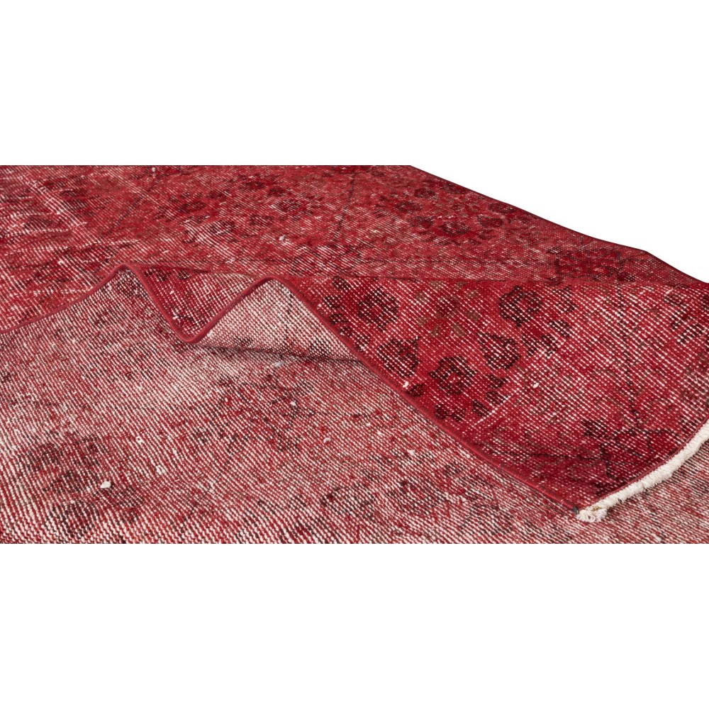 Modern Handmade Turkish Rug in Red Color