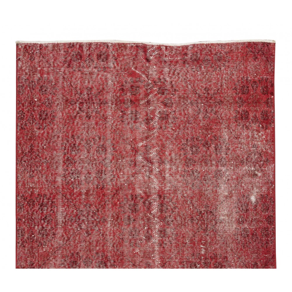 Modern Handmade Turkish Rug in Red Color