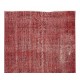 Modern Handmade Turkish Rug in Red Color