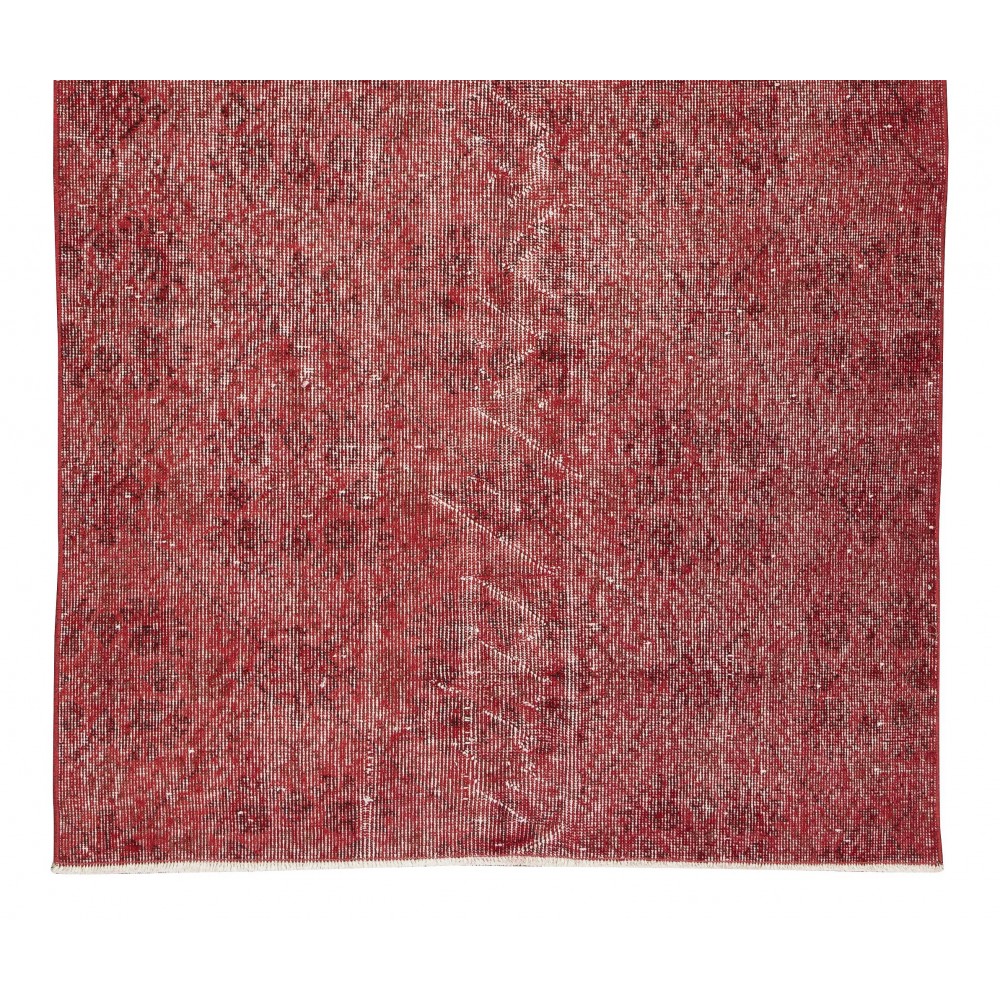 Modern Handmade Turkish Rug in Red Color