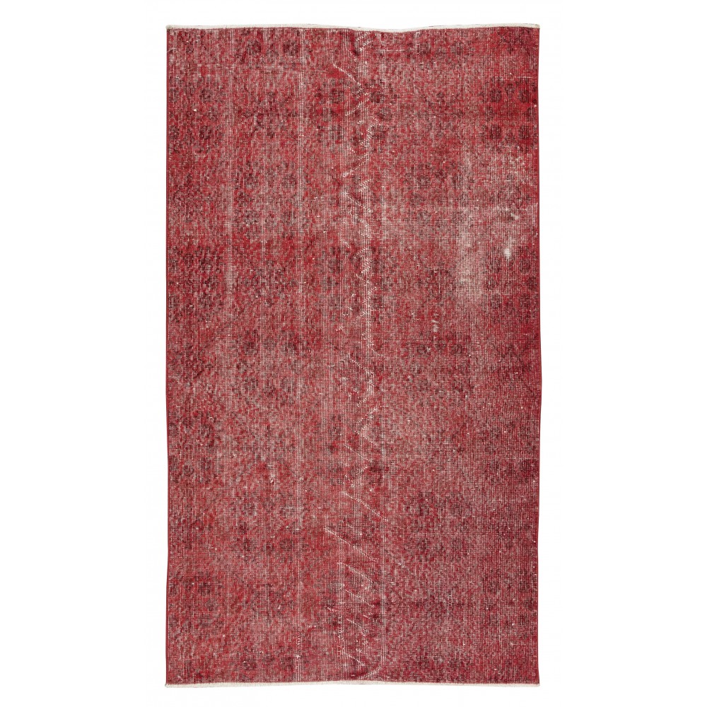 Modern Handmade Turkish Rug in Red Color