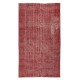 Vintage Handmade Red Overdyed Rug from Central Anatolia