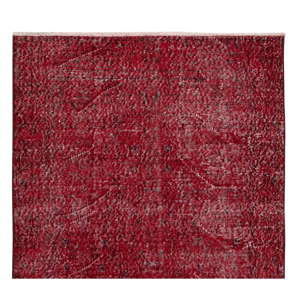 Contemporary Handmade Turkish Rug in Red Color