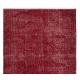 Vintage Handmade Red Overdyed Rug from Central Anatolia