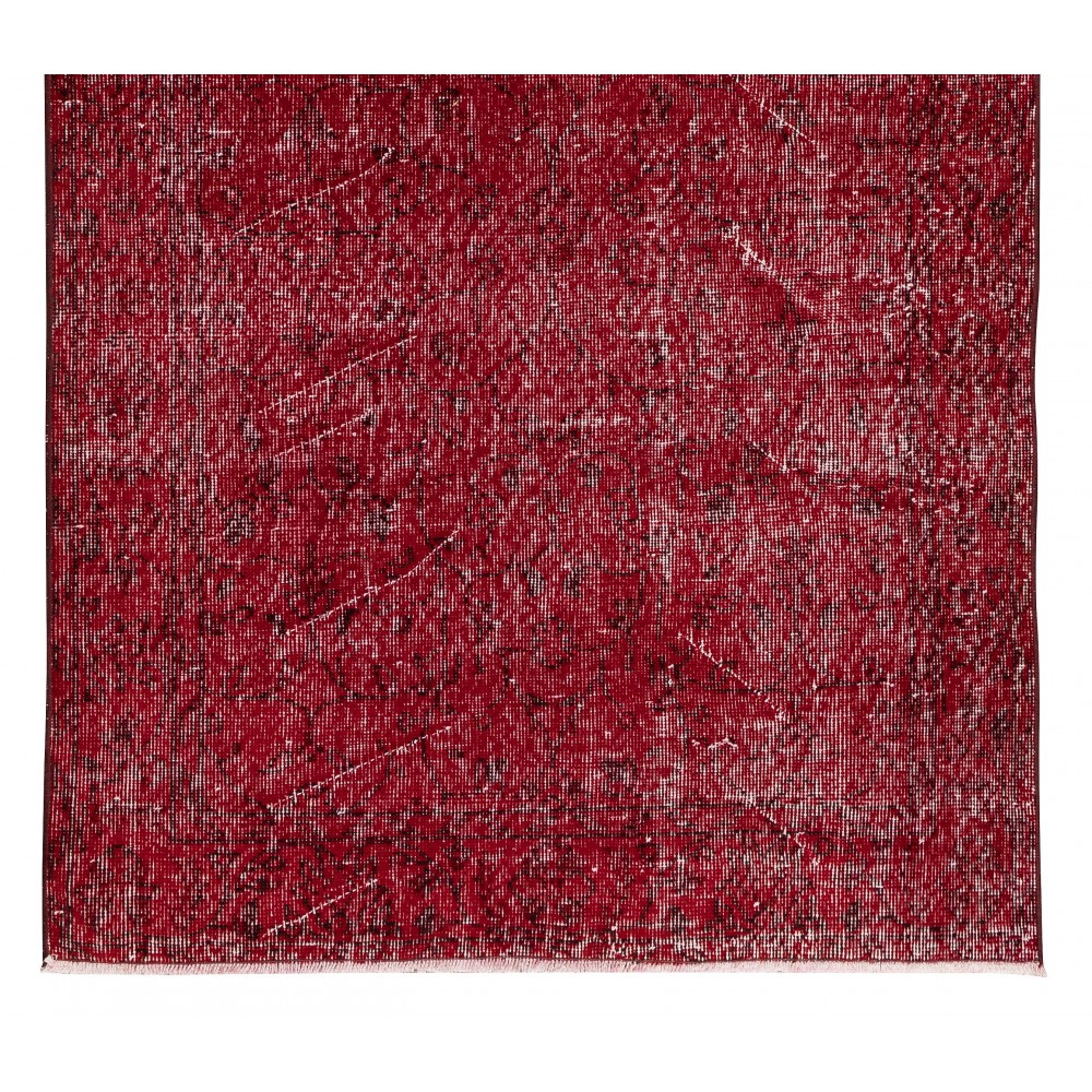 Contemporary Handmade Turkish Rug in Red Color