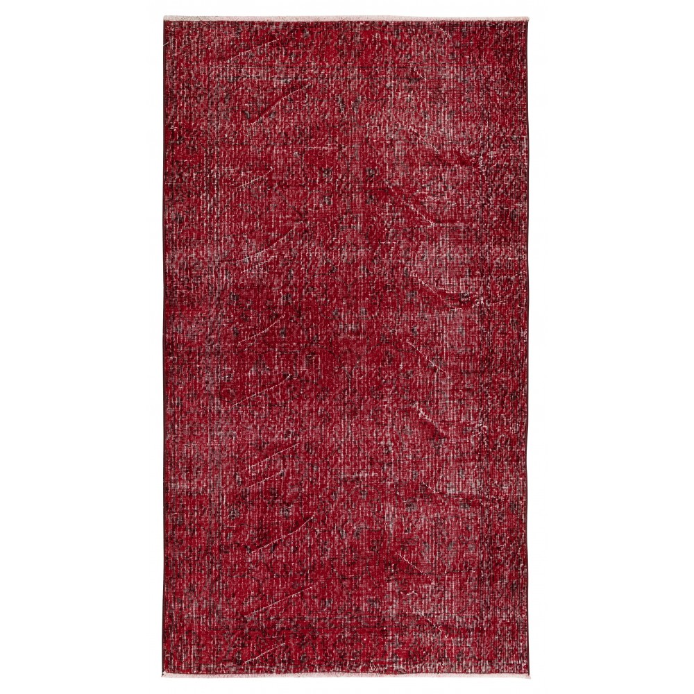 Contemporary Handmade Turkish Rug in Red Color