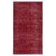 Vintage Handmade Red Overdyed Rug from Central Anatolia