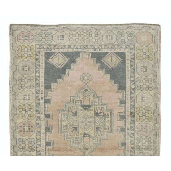 Tribal Style Mid-Century Handmade Turkish Wool Rug, Circa 1950
