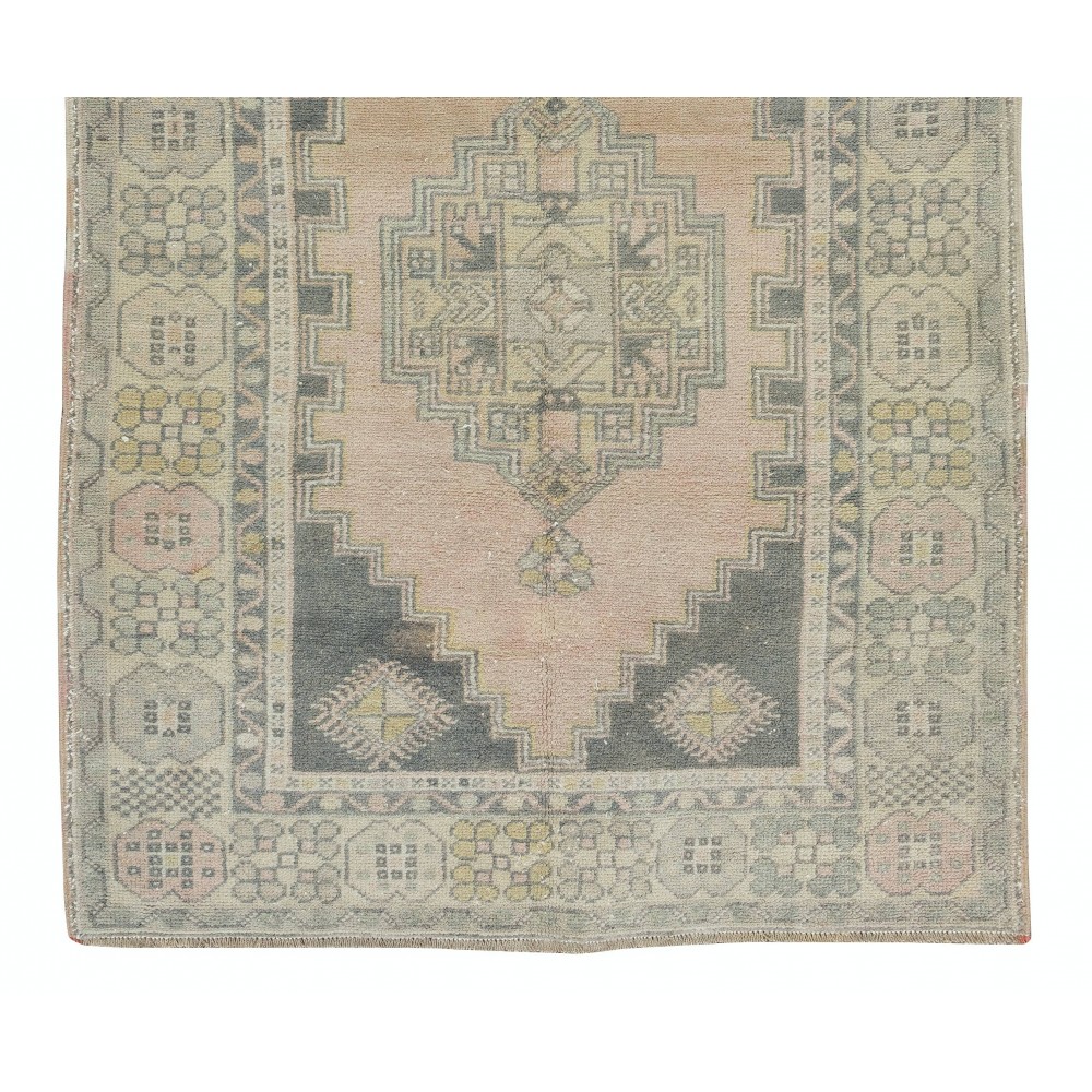 Tribal Style Mid-Century Handmade Turkish Wool Rug, Circa 1950