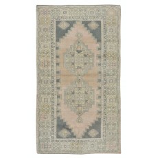 Tribal Style Mid-Century Handmade Turkish Wool Rug, Circa 1950
