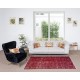Contemporary Handmade Mid-Century Turkish Accent Rug Over-Dyed in Red Contemporary Handmade Mid-Century Turkish Accent Rug Over-Dyed in Red