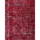 Contemporary Handmade Mid-Century Turkish Accent Rug Over-Dyed in Red Contemporary Handmade Mid-Century Turkish Accent Rug Over-Dyed in Red