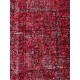 Contemporary Handmade Mid-Century Turkish Accent Rug Over-Dyed in Red