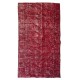 Contemporary Handmade Mid-Century Turkish Accent Rug Over-Dyed in Red Contemporary Handmade Mid-Century Turkish Accent Rug Over-Dyed in Red