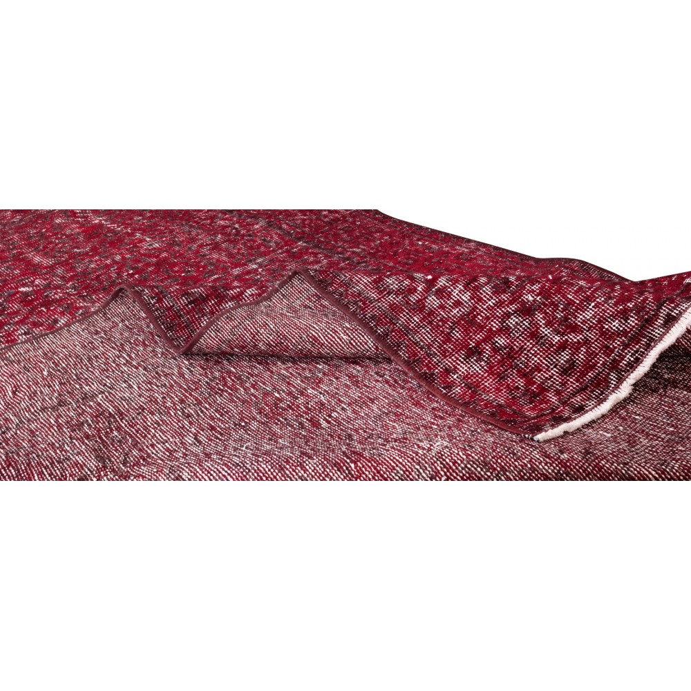 Modern Handmade Turkish Rug in Red Color