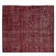 Modern Handmade Turkish Rug in Red Color