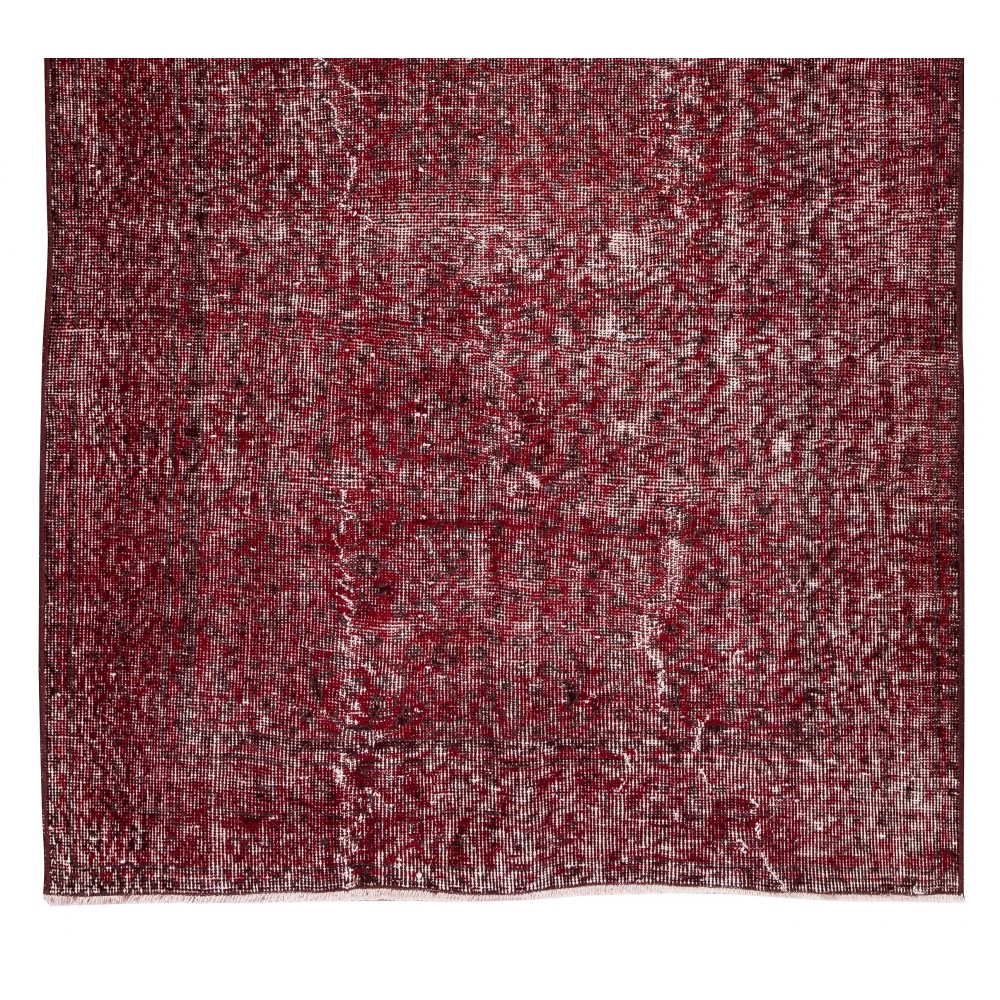 Modern Handmade Turkish Rug in Red Color