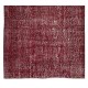 Mid-20th Century Handmade Red Overdyed Rug from Central Anatolia