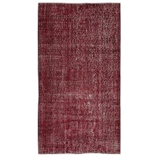 Modern Handmade Turkish Rug in Red Color