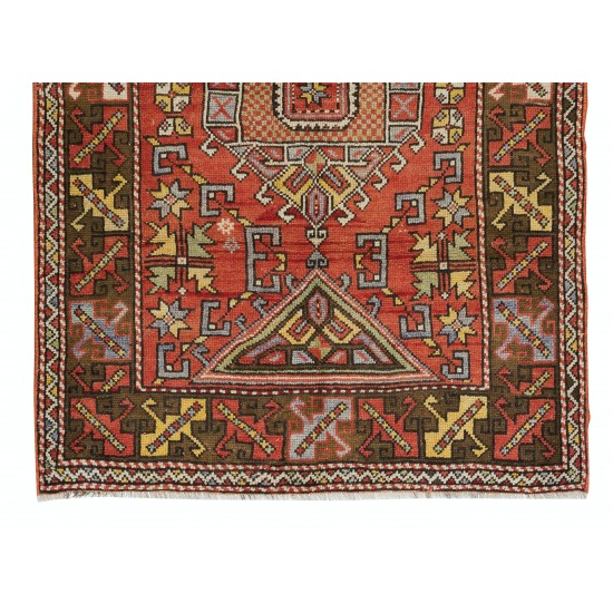 Mid-Century Handmade Turkish Traditional Wool Rug for Home, Office Decor