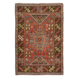Mid-Century Handmade Turkish Traditional Wool Rug for Home, Office Decor