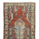 Unique Vintage Turkish Geometric Runner Rug for Hallway Decor