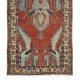 Unique Vintage Turkish Geometric Runner Rug for Hallway Decor